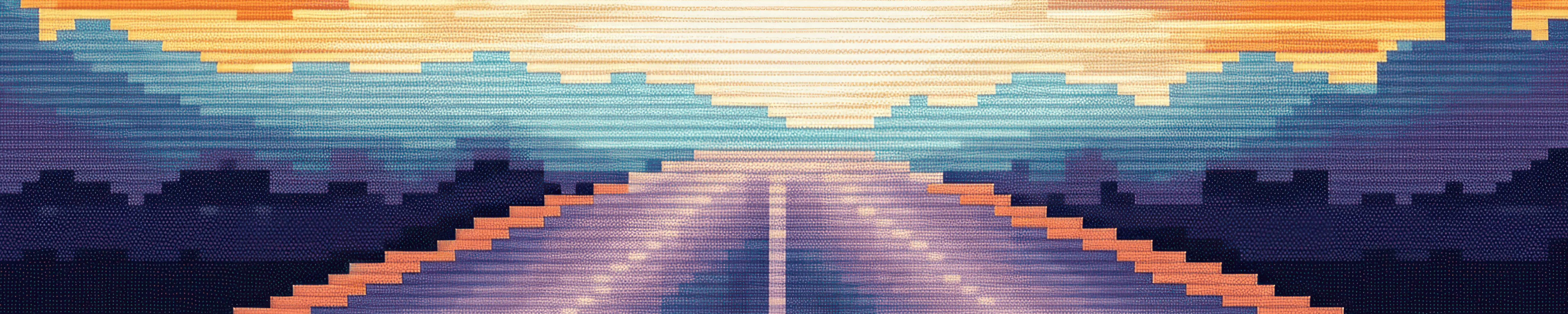 Pixelated landscape background